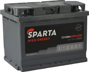 Автомобильный аккумулятор Sparta High Energy 6CT-63 VL Euro 63 А·ч