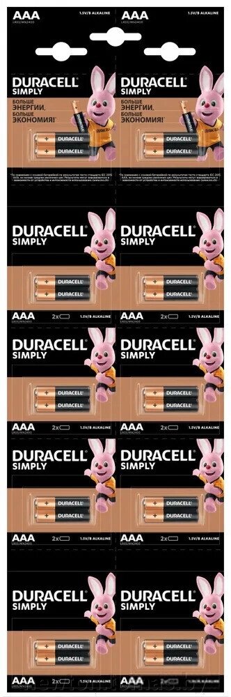 Батарейка DURACELL AAA HBDC LR03 2x10 шт от компании Интернет-магазин Newton - фото 1