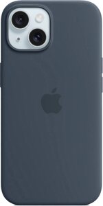 Чехол для телефона Apple MagSafe Silicone Case для iPhone 15 синий шторм