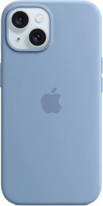 Чехол для телефона Apple MagSafe Silicone Case для iPhone 15 зимний синий
