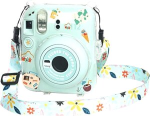 Чехол Sundays для Fujifilm Instax Mini 12 с ремешком зеленый