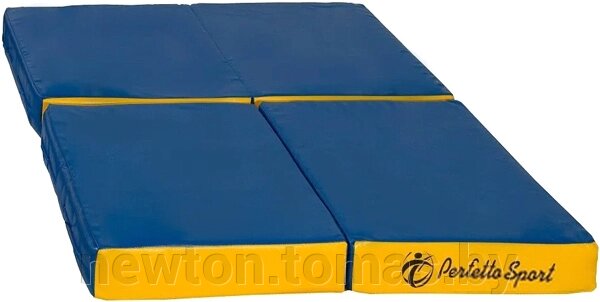 Cпортивный мат Perfetto Sport №11 складной 100x100x10 синий/желтый от компании Интернет-магазин Newton - фото 1