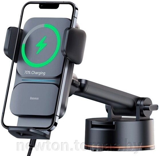 Держатель для смартфона Baseus Wisdom Auto Alignment Car Mount Wireless Charger CGZX000101 от компании Интернет-магазин Newton - фото 1