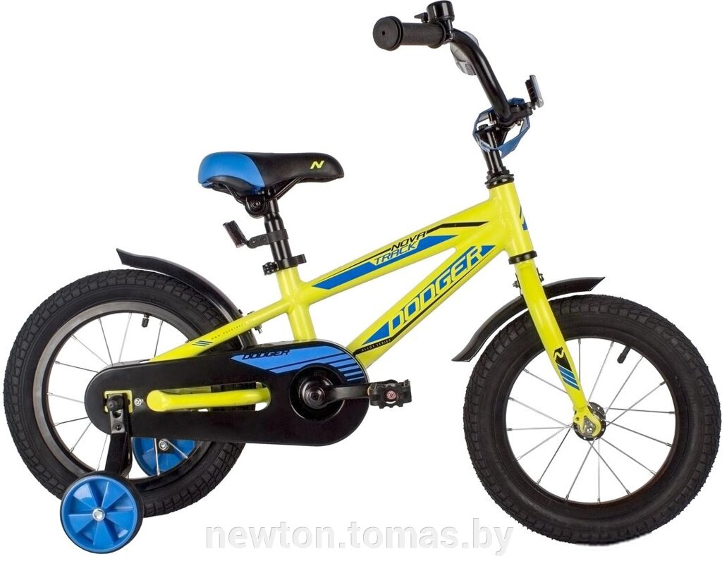 Детский велосипед Novatrack Dodger 14 2022 145ADODGER. GN22 зеленый от компании Интернет-магазин Newton - фото 1