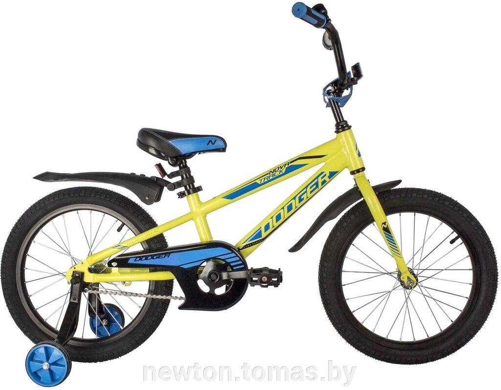 Детский велосипед Novatrack Dodger 18 2022 185ADODGER. GN22 зеленый от компании Интернет-магазин Newton - фото 1