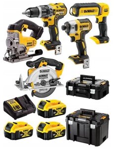 DeWalt DCK551P3T шуруповерт, винтоверт, лобзик, циркулярная пила, 3 АКБ, кейс