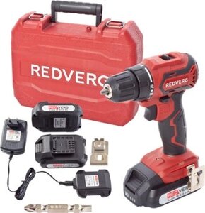 Дрель-шуруповерт RedVerg Power Сompact RD-S18MBL/U с 2-мя АКБ, кейс