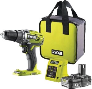 Дрель-шуруповерт Ryobi R18DD3-115S 5133005301 с 1-им АКБ 1.5 Ач, сумка