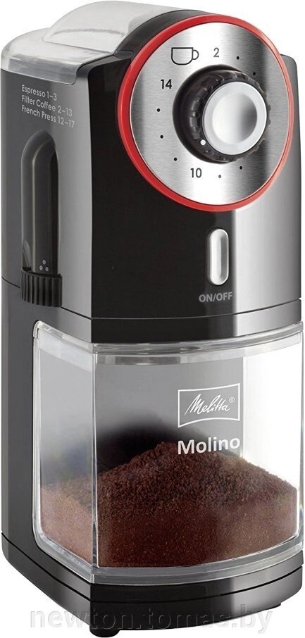 Электрическая кофемолка Melitta Molino черный/красный от компании Интернет-магазин Newton - фото 1
