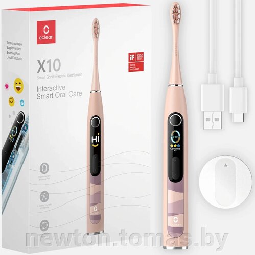 Электрическая зубная щетка Oclean X10 Smart Electric Toothbrush розовый