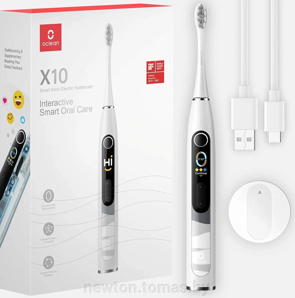 Электрическая зубная щетка Oclean X10 Smart Electric Toothbrush серый от компании Интернет-магазин Newton - фото 1