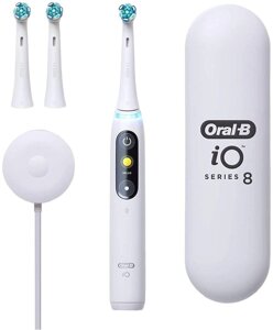 Электрическая зубная щетка Oral-B iO 8 белый, 3 насадки