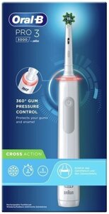 Электрическая зубная щетка Oral-B Pro 3 3000 Cross Action D505.513.3 белый 4210201289234