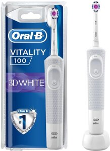 Электрическая зубная щетка Oral-B Vitality 100 3D White D100.413.1 белый
