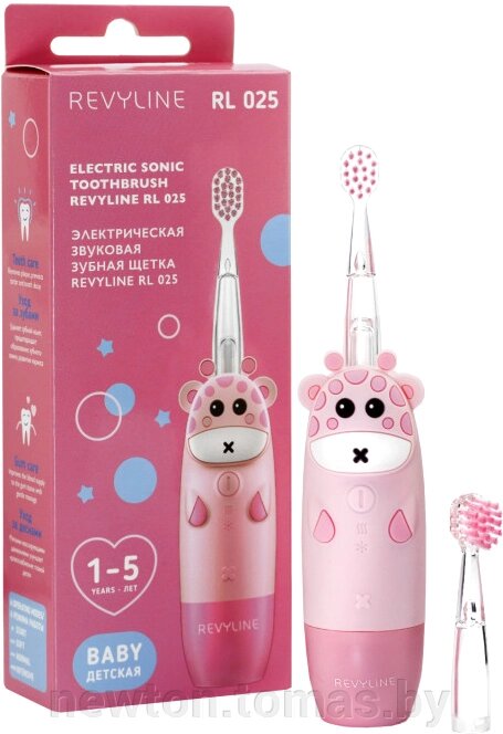 Электрическая зубная щетка Revyline RL 025 Baby розовый от компании Интернет-магазин Newton - фото 1