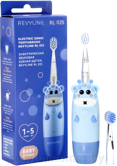 Электрическая зубная щетка Revyline RL 025 Baby синий от компании Интернет-магазин Newton - фото 1
