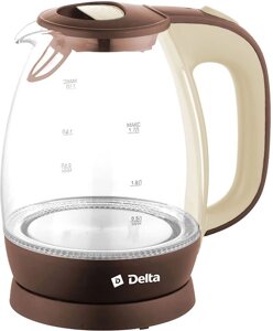 Электрический чайник Delta DL-1203 коричневый/бежевый