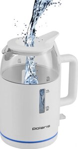Электрический чайник Polaris PWK 1545CGL Water Way Pro белый