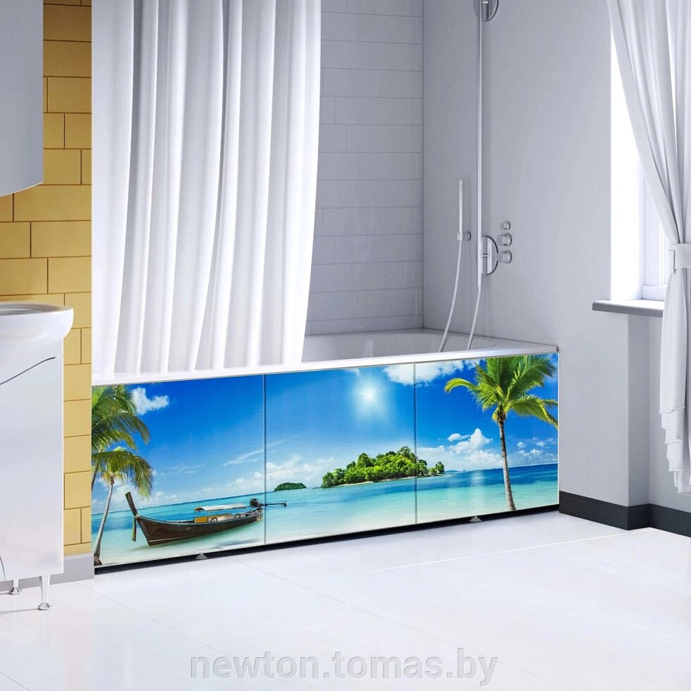Фронтальный экран под ванну Comfort Alumin Пляж 3D 1.7 от компании Интернет-магазин Newton - фото 1