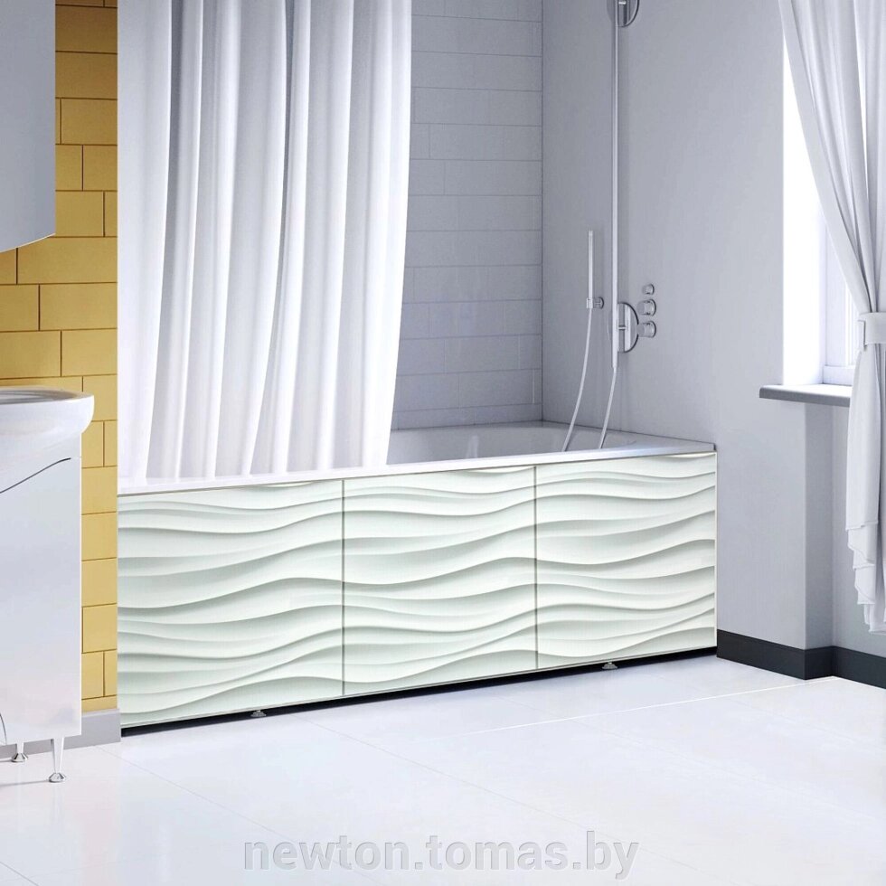Фронтальный экран под ванну Comfort Alumin Волна белая 3D 1.5 от компании Интернет-магазин Newton - фото 1