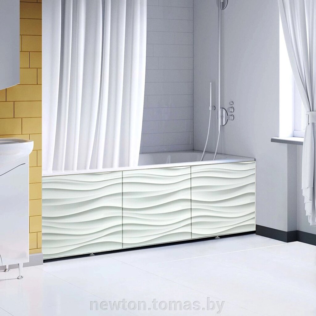 Фронтальный экран под ванну Comfort Alumin Волна белая 3D 1.7 от компании Интернет-магазин Newton - фото 1