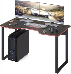 Геймерский стол Сокол КСТ-19 черный с красной кромкой