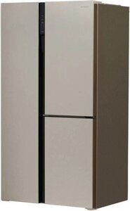Холодильник side by side Hyundai CS6073FV золотистое стекло