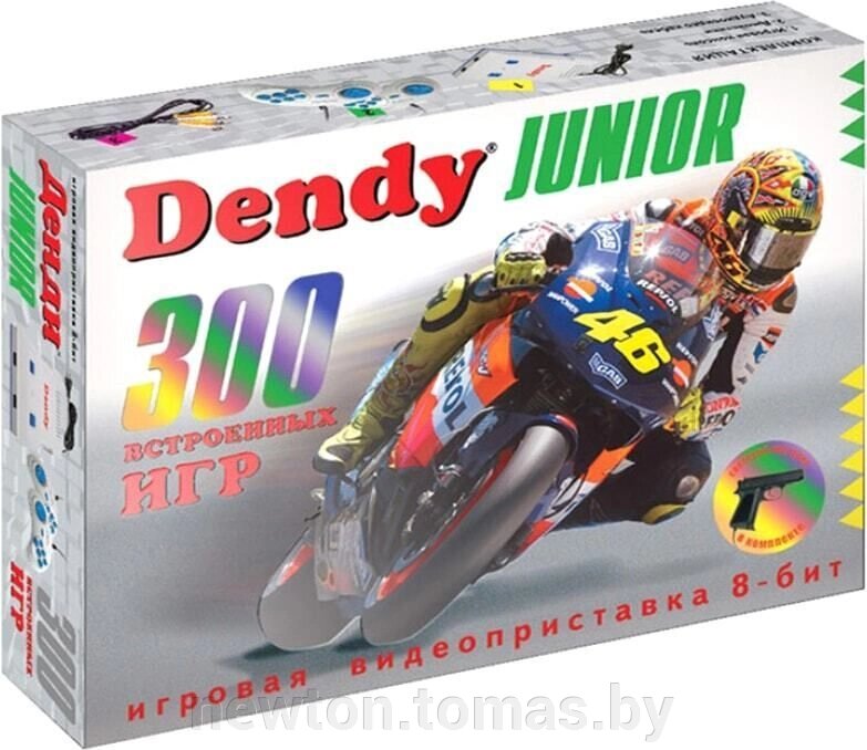 Игровая приставка Dendy Junior 300 игр + световой пистолет от компании Интернет-магазин Newton - фото 1