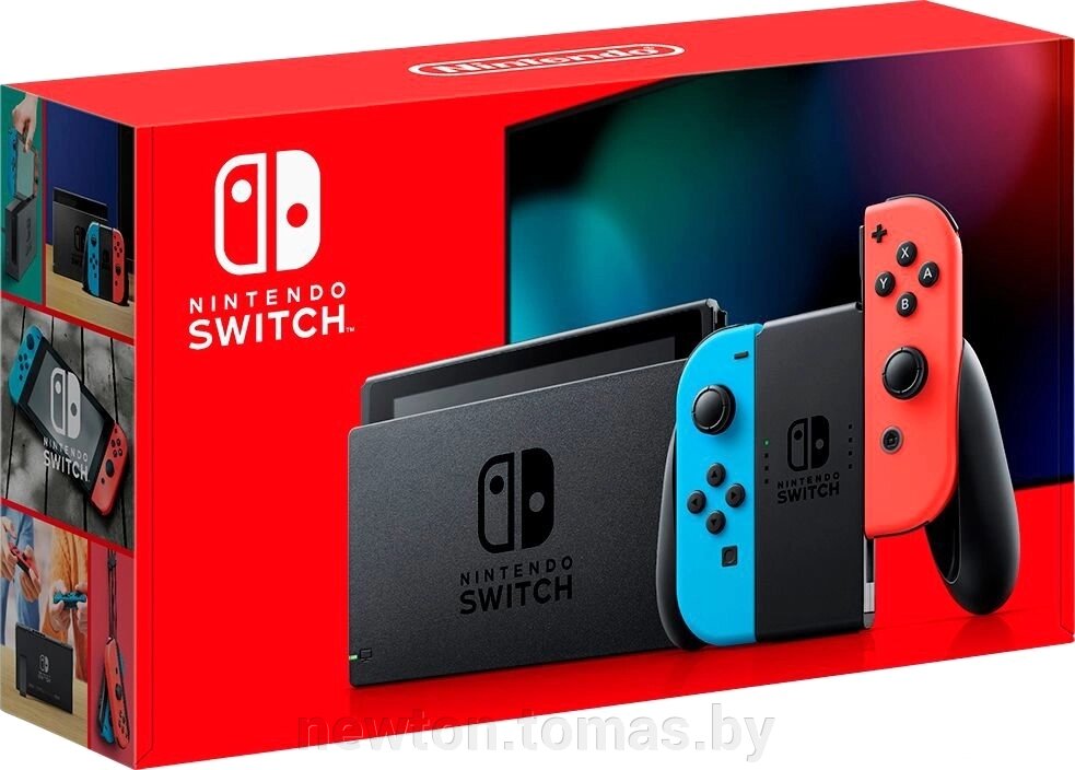 Игровая приставка Nintendo Switch 2019 с неоновыми Joy-Con от компании Интернет-магазин Newton - фото 1