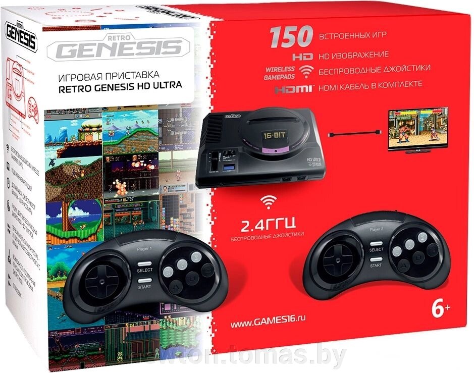 Игровая приставка Retro Genesis HD Ultra 2 геймпада, 150 игр от компании Интернет-магазин Newton - фото 1