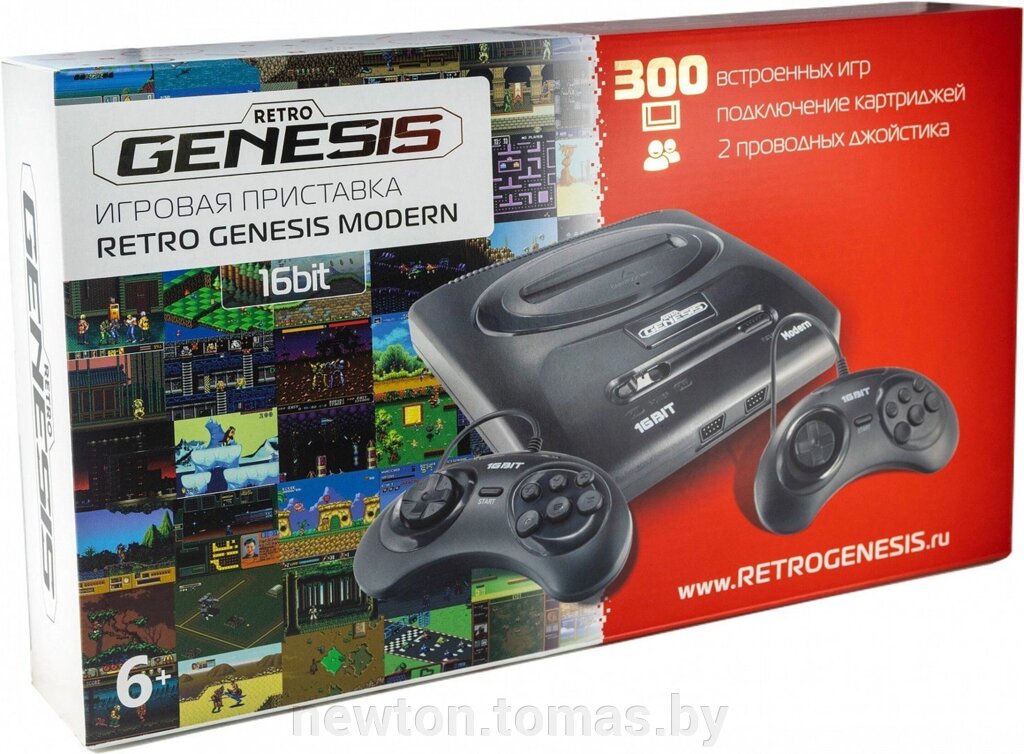 Игровая приставка Retro Genesis Modern 2 проводных геймпада, 300 игр от компании Интернет-магазин Newton - фото 1