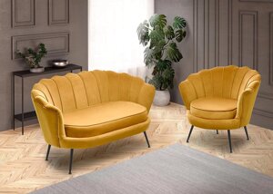 Интерьерное кресло Halmar Amorinito 2 горчичный/золотой