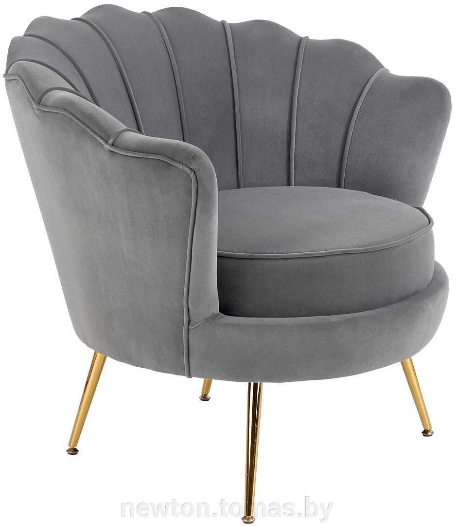 Интерьерное кресло Halmar Amorinito серый/золотой от компании Интернет-магазин Newton - фото 1