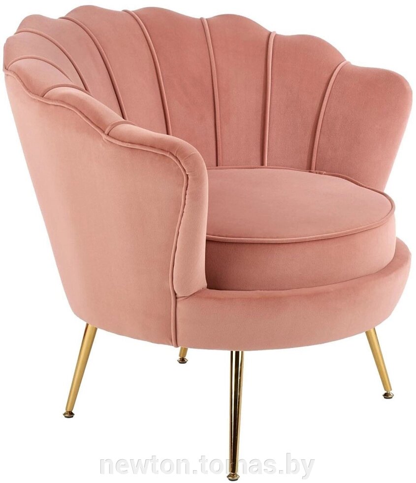 Интерьерное кресло Halmar Amorinito светло-розовый/золотой от компании Интернет-магазин Newton - фото 1