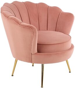 Интерьерное кресло Halmar Amorinito светло-розовый/золотой