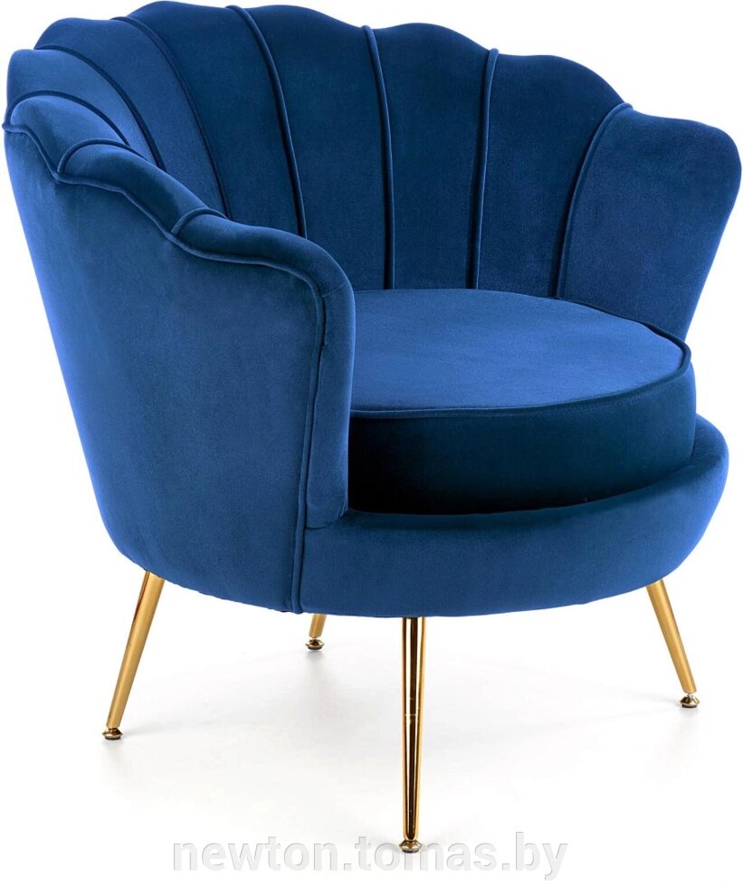 Интерьерное кресло Halmar Amorinito темно-синий/золотой от компании Интернет-магазин Newton - фото 1