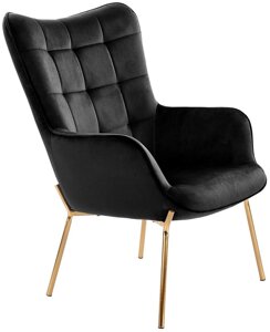 Интерьерное кресло Halmar Castel 2 черный/золотой