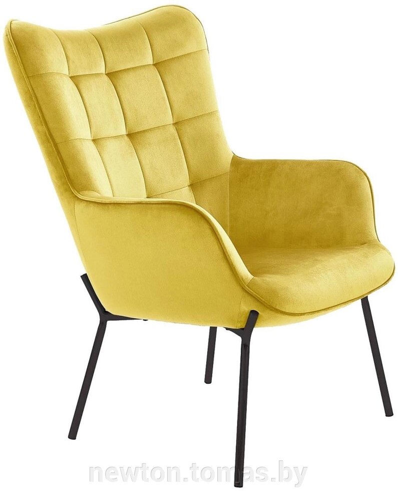 Интерьерное кресло Halmar Castel горчичный/черный от компании Интернет-магазин Newton - фото 1