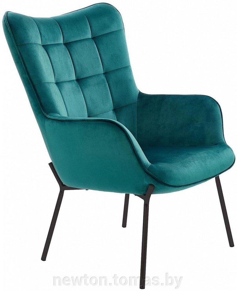 Интерьерное кресло Halmar Castel темно-зеленый/черный от компании Интернет-магазин Newton - фото 1