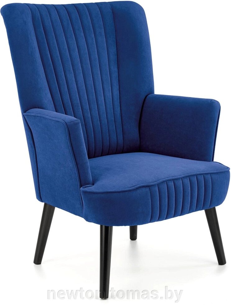 Интерьерное кресло Halmar Delgado темно-синий/черный от компании Интернет-магазин Newton - фото 1
