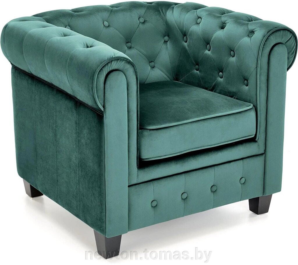 Интерьерное кресло Halmar Eriksen темно-зеленый/черный от компании Интернет-магазин Newton - фото 1