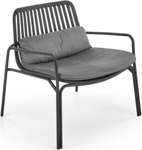 Интерьерное кресло Halmar Melby черный/серый