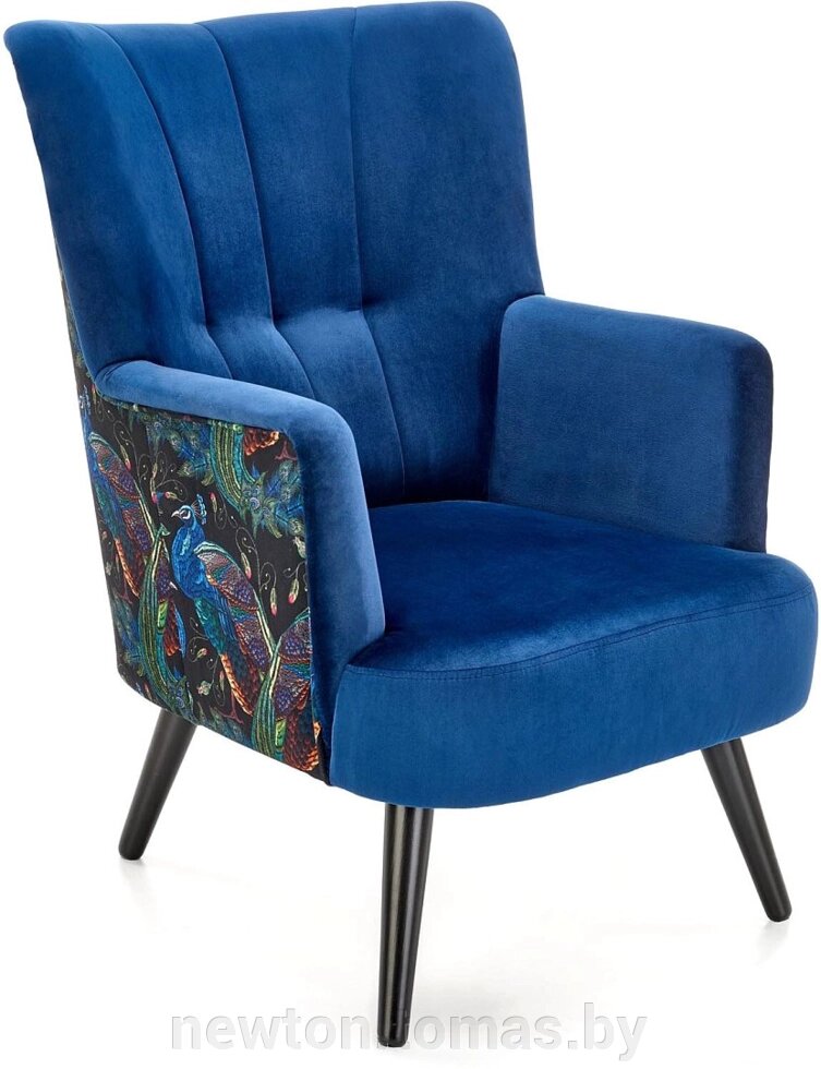 Интерьерное кресло Halmar Pagoni темно-синий/черный от компании Интернет-магазин Newton - фото 1