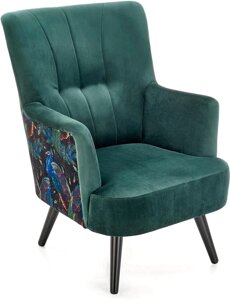 Интерьерное кресло Halmar Pagoni темно-зеленый/черный