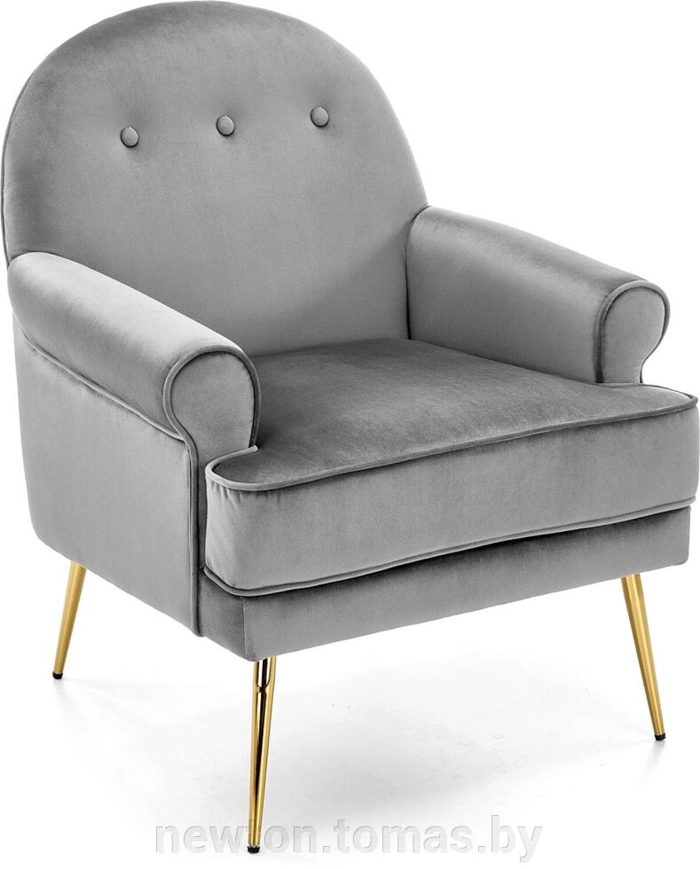 Интерьерное кресло Halmar Santi серый/золотой от компании Интернет-магазин Newton - фото 1