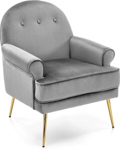 Интерьерное кресло Halmar Santi серый/золотой