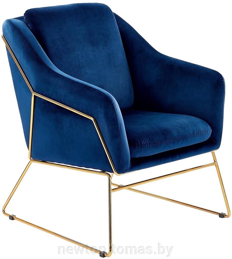 Интерьерное кресло Halmar Soft 3 темно-синий/золотой от компании Интернет-магазин Newton - фото 1
