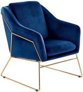 Интерьерное кресло Halmar Soft 3 темно-синий/золотой