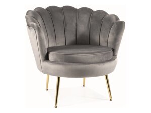 Интерьерное кресло Signal Camellia Velvet Bluvel 14 серый/золотой