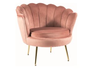 Интерьерное кресло Signal Camellia Velvet Bluvel 52 античный розовый/золотой